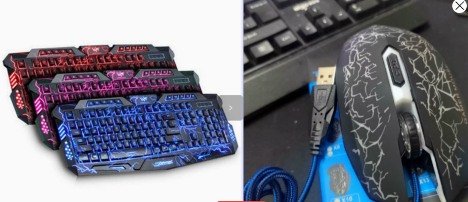 M200 Crackle Design RGB Gaming Keyboard and Mouse Set