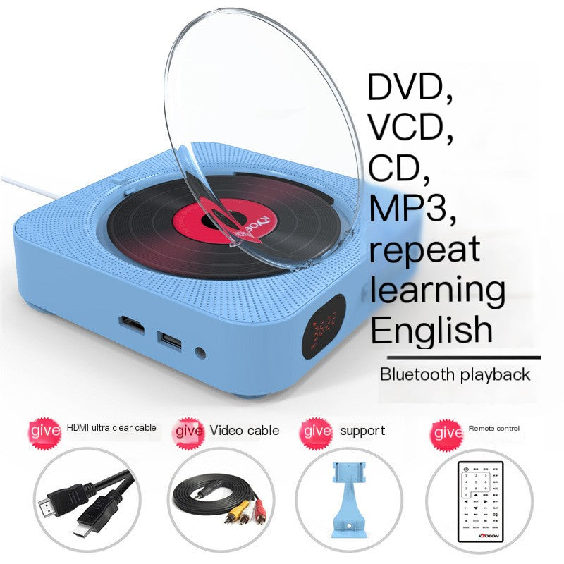 Wall-Mounted HD Player with Bluetooth for Vinyl and DVD