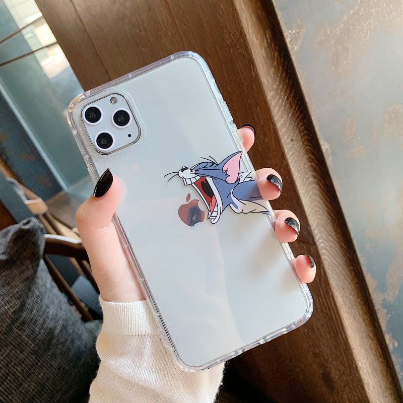 Transparent Cat and Mouse Phone Case for iPhone