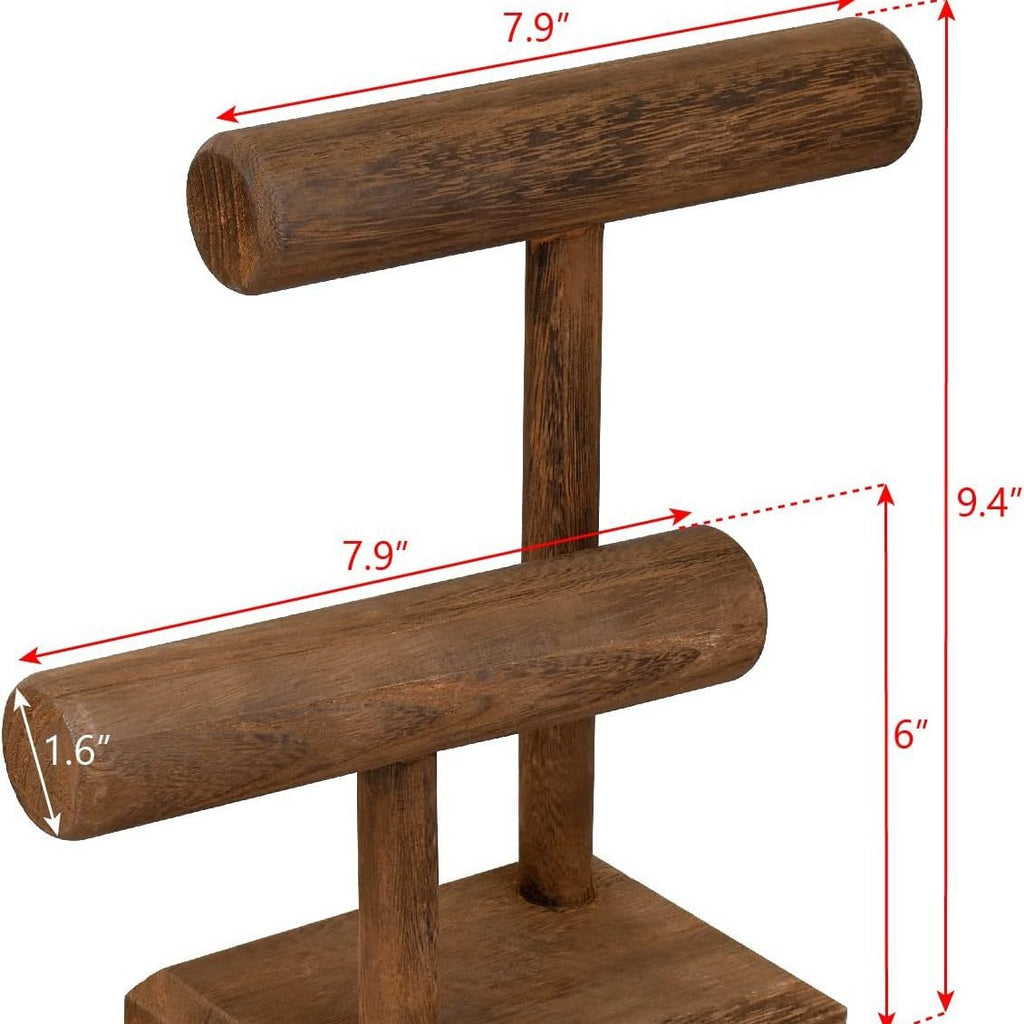 Wooden Jewelry Display Stand for Bracelets and Necklaces