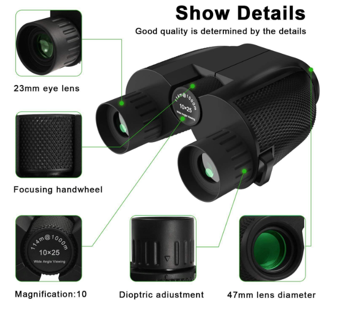 Compact Night Vision Binoculars with Low Light Optics