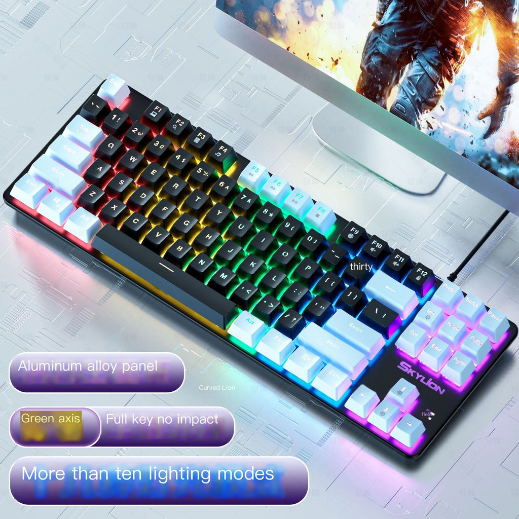 H87 Mechanical Wired Dual Color Keyboard for Gaming