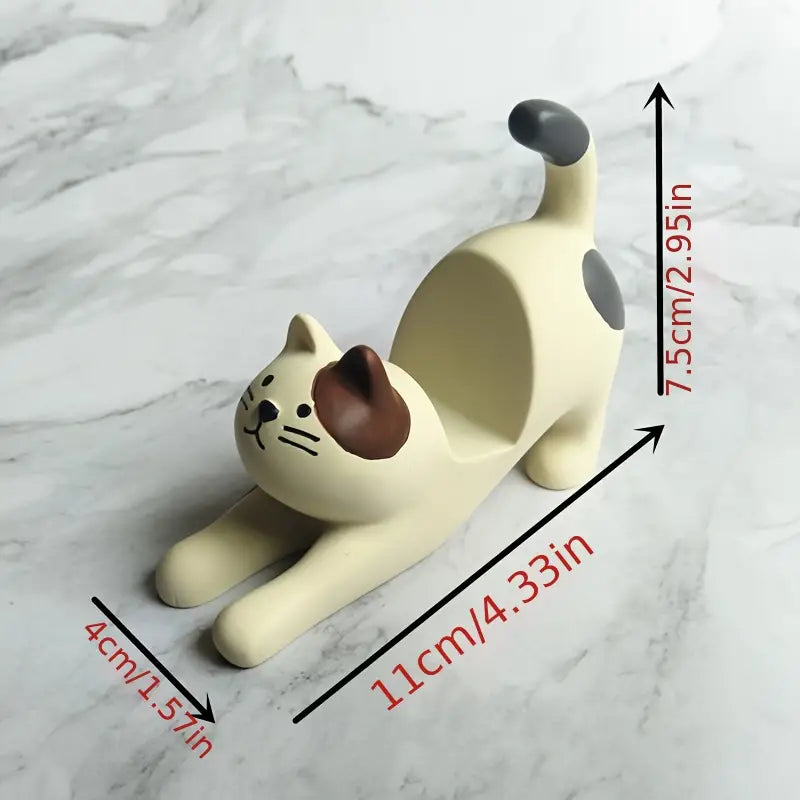 Resin Cat Phone Holder for Home and Office Decor