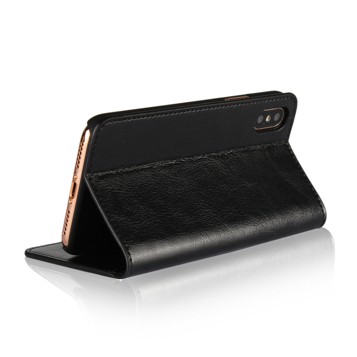 Crazy Horse Leather Phone Case Wallet with Stand