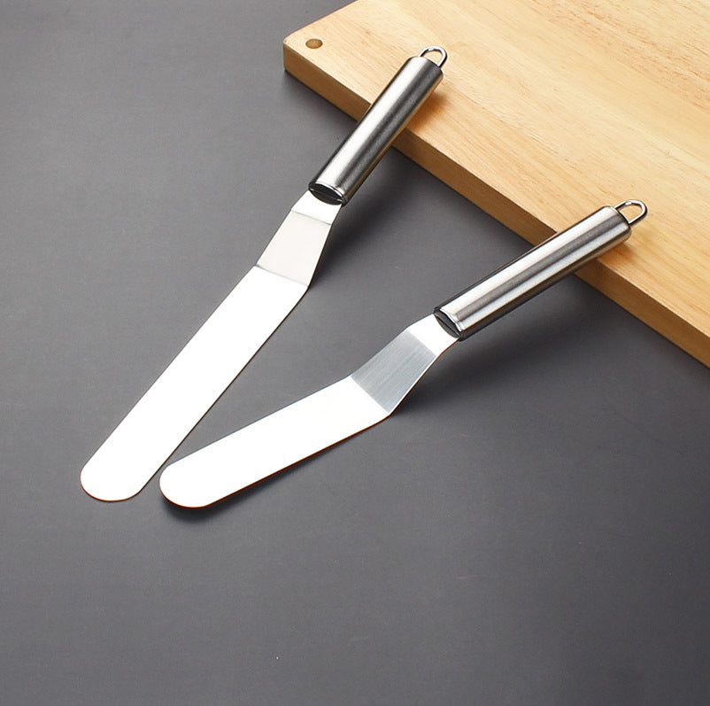 8-Inch Curved Stainless Steel Cake Spatula Tool