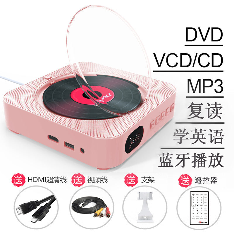 Wall-Mounted HD Player with Bluetooth for Vinyl and DVD