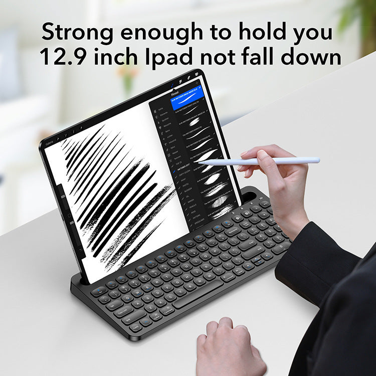 Bluetooth Wireless Keyboard with Slot for Large Tablets