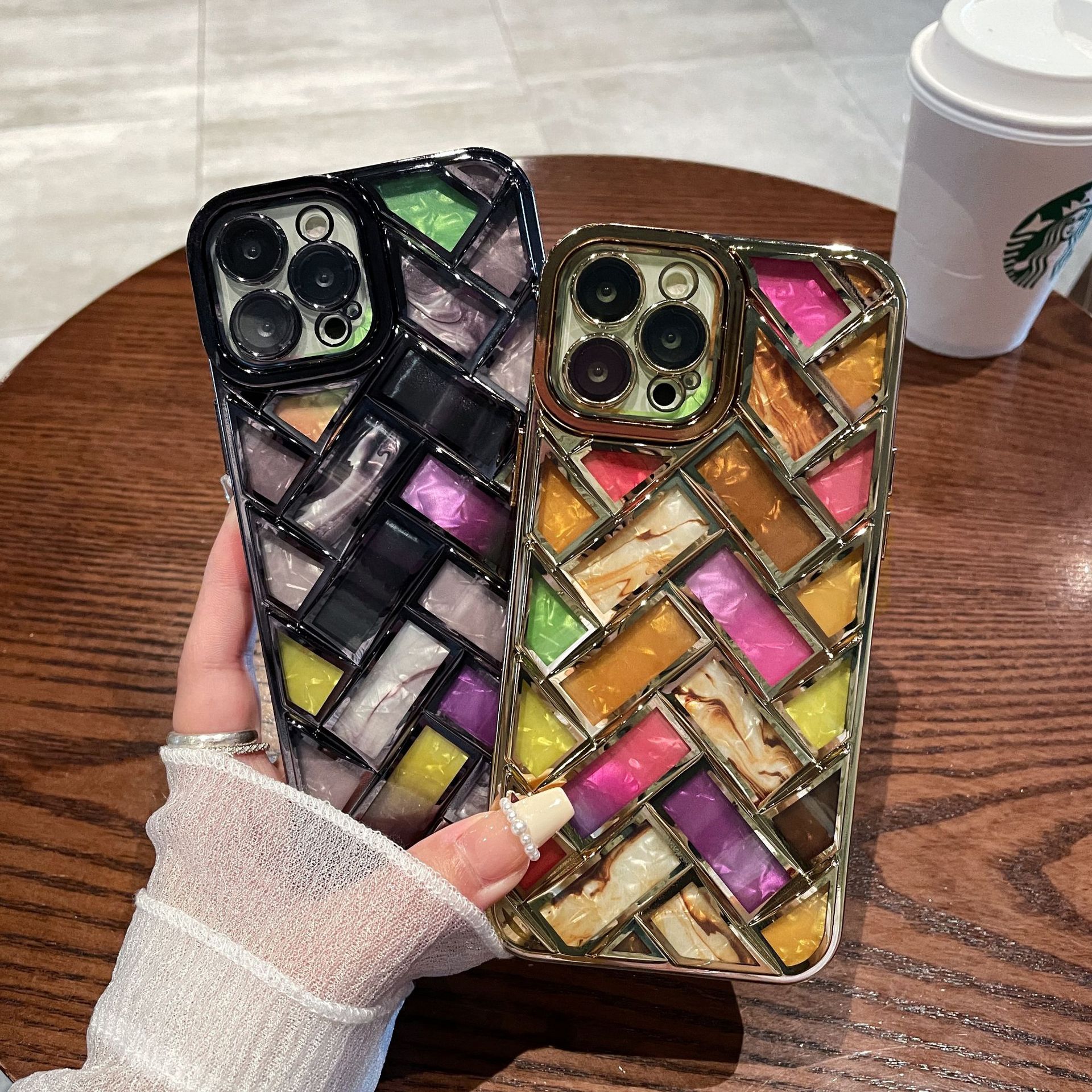 Electroplated Woven Phone Case with Color Shell