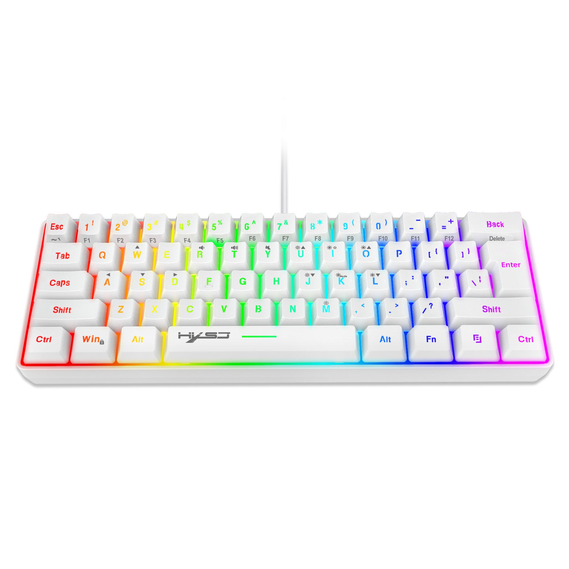 61-Key RGB Gaming Membrane Keyboard with Shortcuts