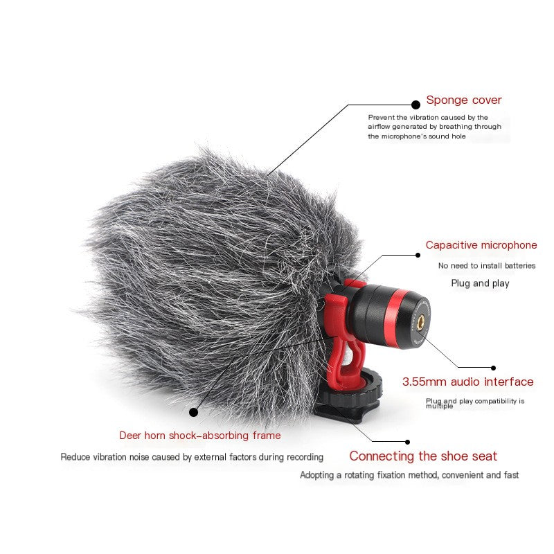 Professional Camera Microphone for Mobile Live Streaming
