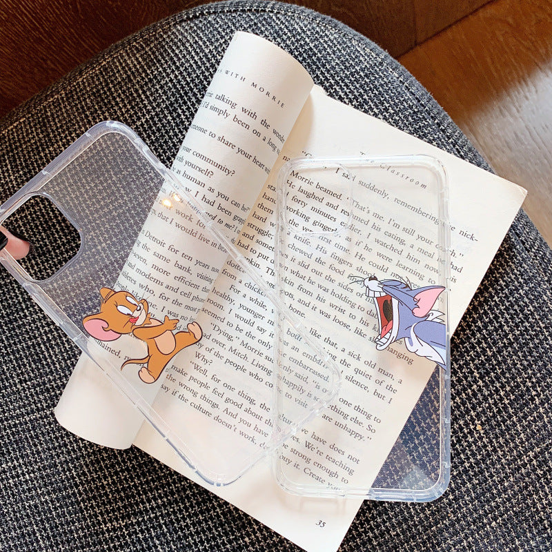 Transparent Cat and Mouse Phone Case for iPhone