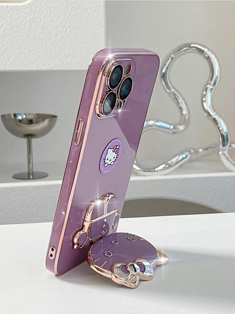 Cute Cat Phone Case for iPhone 14/15 Pro Max with Stand