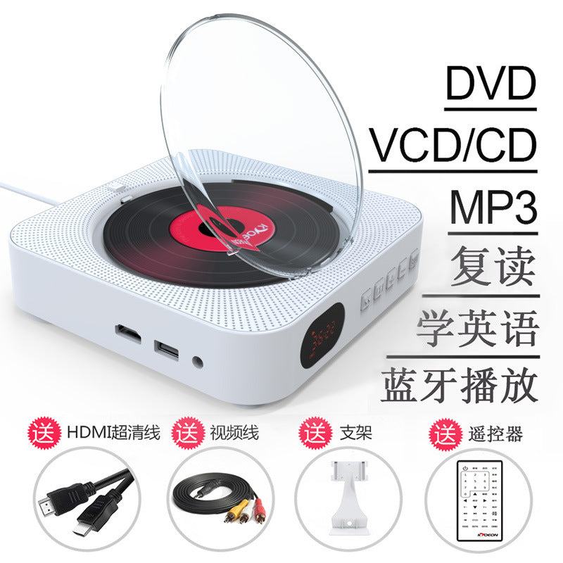 Wall-Mounted HD Player with Bluetooth for Vinyl and DVD