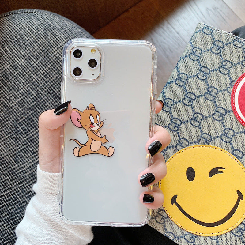Transparent Cat and Mouse Phone Case for iPhone
