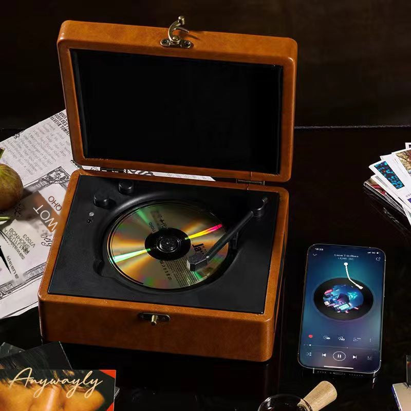 Bluetooth CD Player Retro Speaker with Hi-Fi Sound