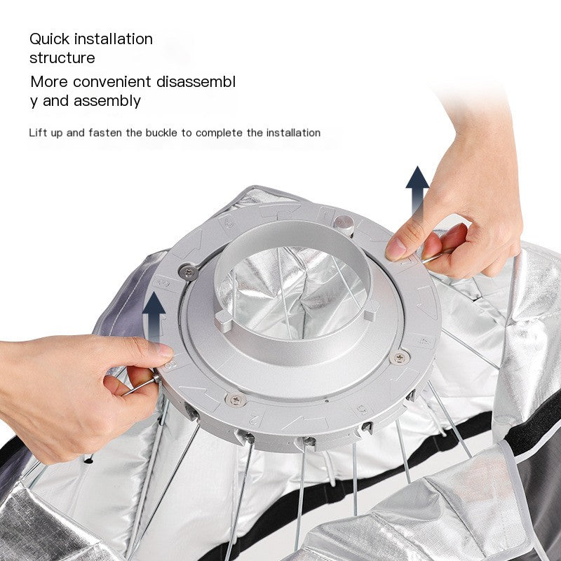 Quick-Install Deep Parabolic Softbox with Metal Umbrella