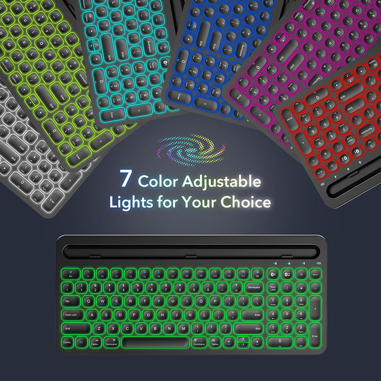 Bluetooth Wireless Keyboard with Slot for Large Tablets