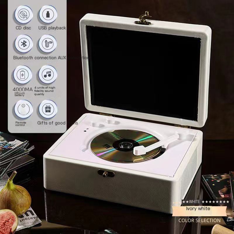 Bluetooth CD Player Retro Speaker with Hi-Fi Sound