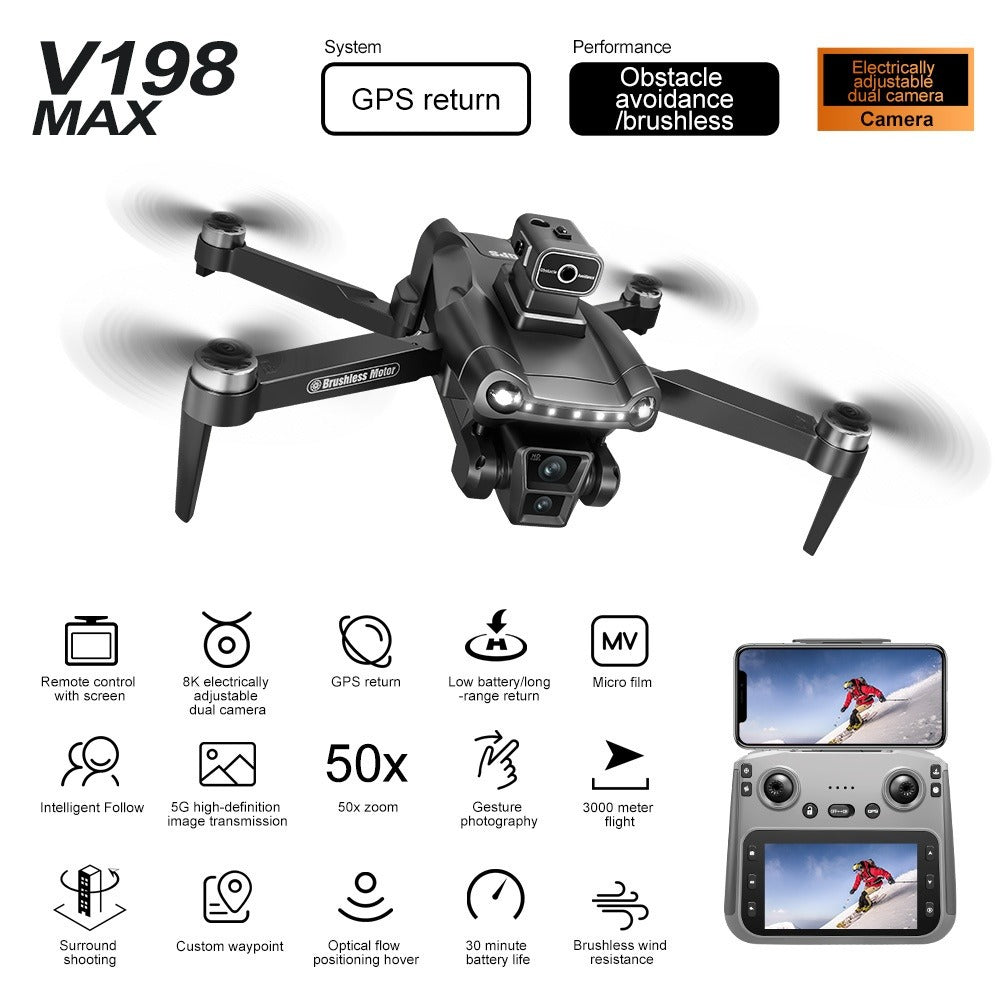 V198MAX GPS Brushless Return-Home Drone