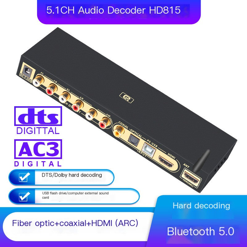DTS Dolby 5.1 Audio Decoder with HDMI and Bluetooth