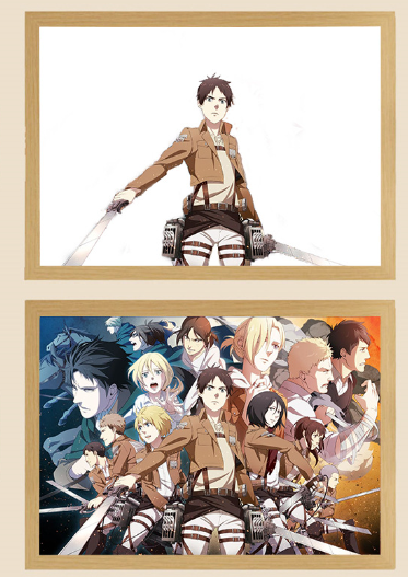 Eren Levi Attack on Titan Light Painting Night Lamp