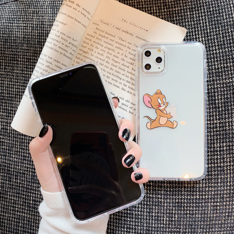 Transparent Cat and Mouse Phone Case for iPhone