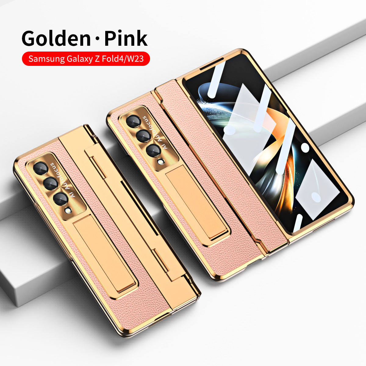 Samsung Z Fold4/5 Leather Case with Hinge Protection