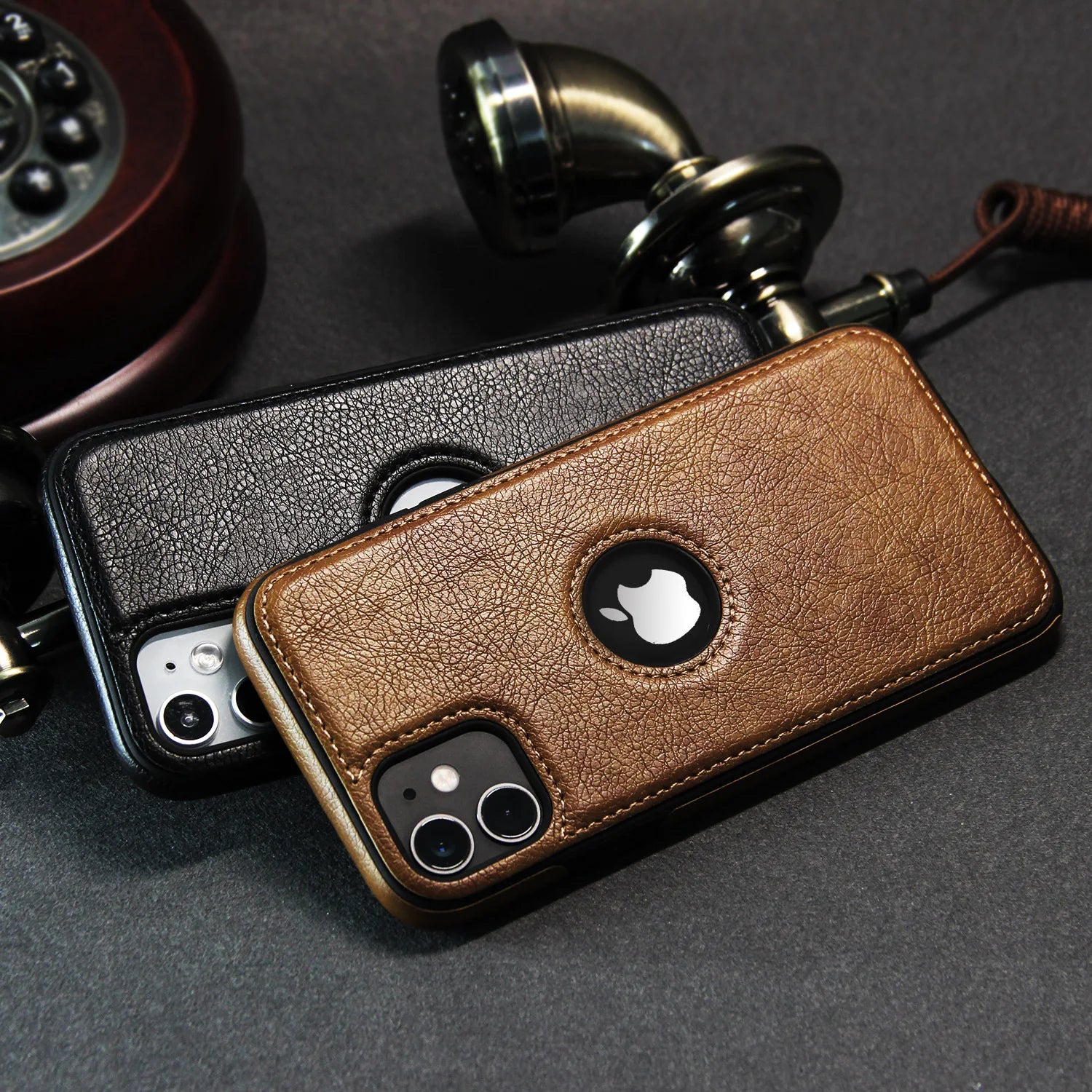 Ultra Thin Shockproof Leather Case for iPhone 15-11 Pro