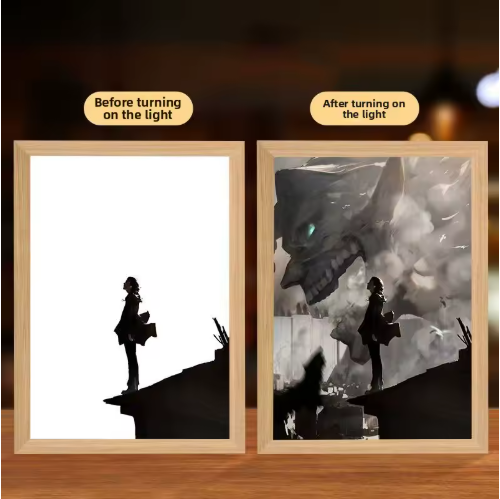 Eren Levi Attack on Titan Light Painting Night Lamp