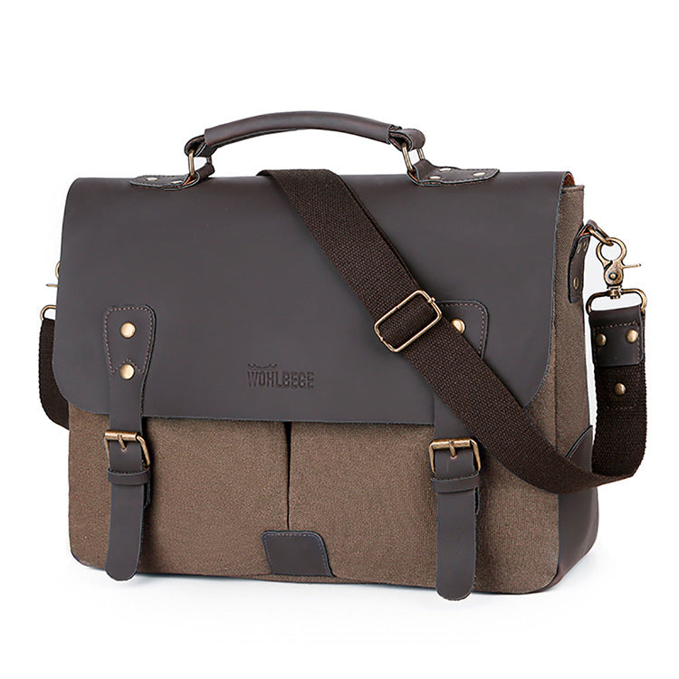 Retro Computer Briefcase Shoulder Bag with Lid
