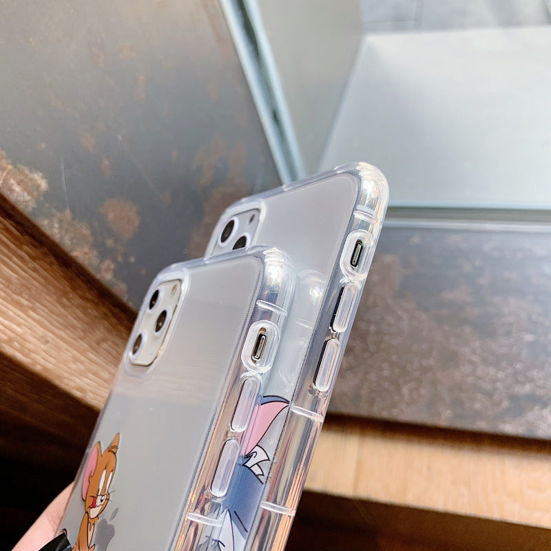 Transparent Cat and Mouse Phone Case for iPhone
