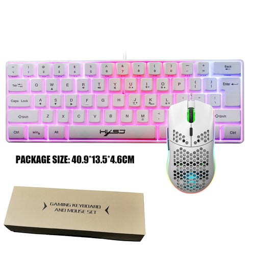 61-Key RGB Gaming Membrane Keyboard with Shortcuts