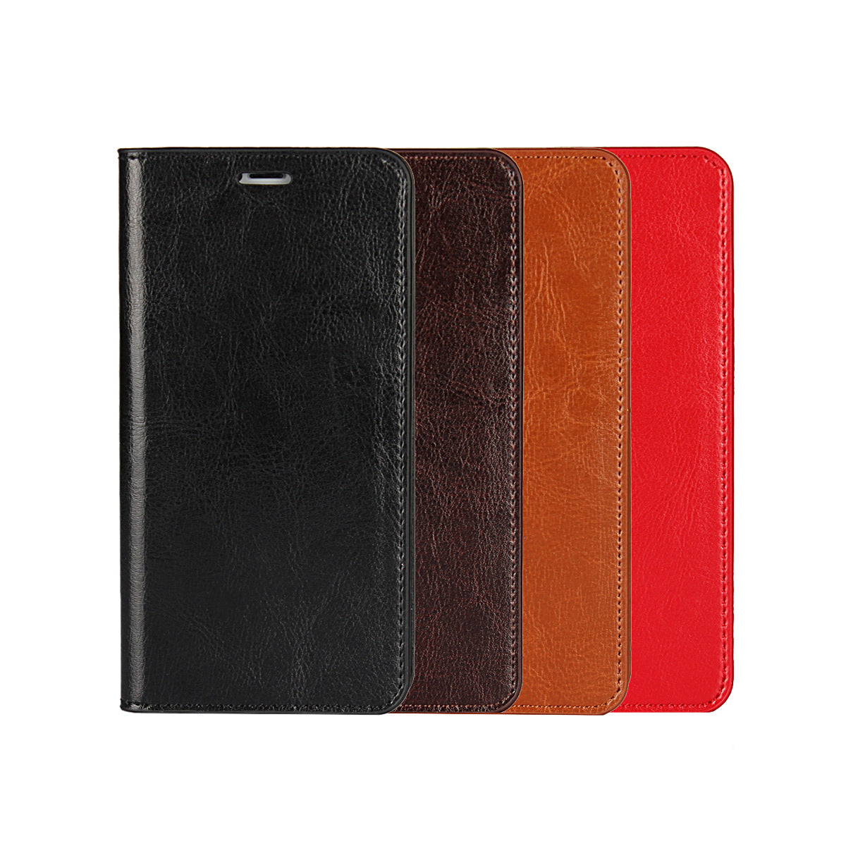 Crazy Horse Leather Phone Case Wallet with Stand
