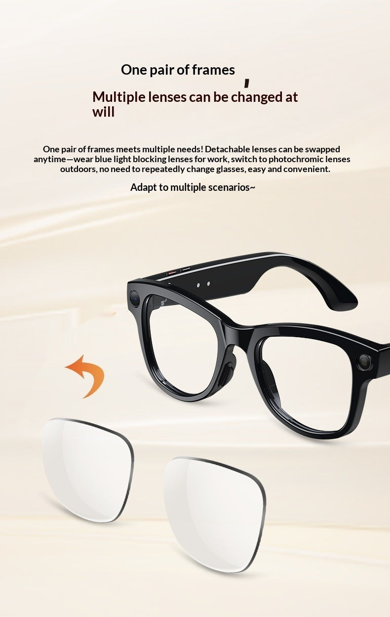 AI Smart Glasses with 8MP Camera & Wi-Fi