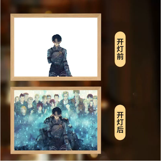 Eren Levi Attack on Titan Light Painting Night Lamp
