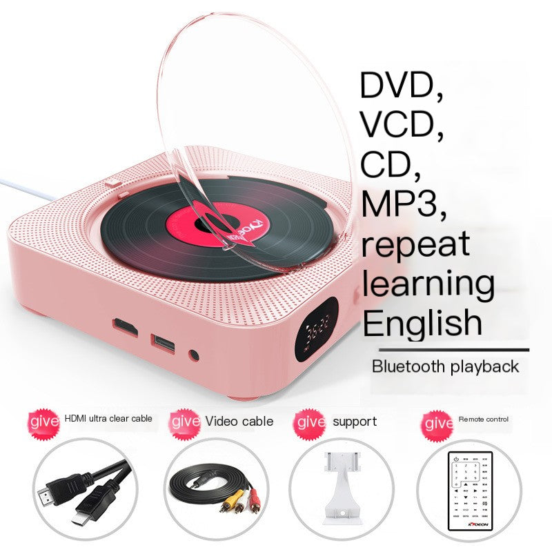 Wall-Mounted HD Player with Bluetooth for Vinyl and DVD