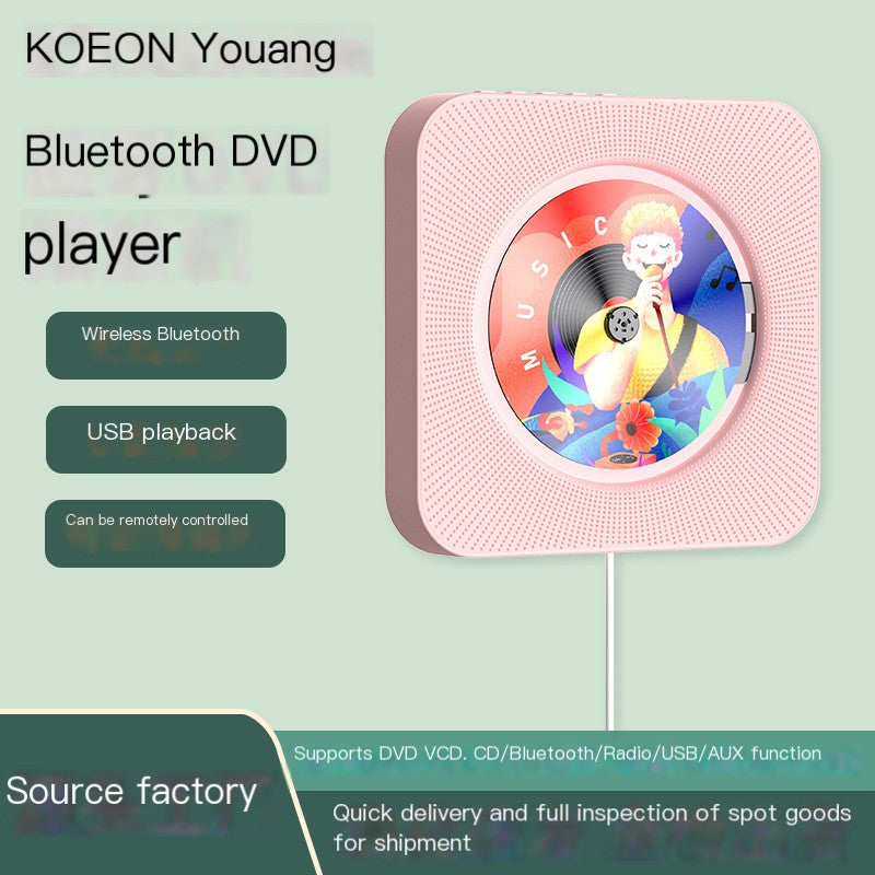 Wall-Mounted HD Player with Bluetooth for Vinyl and DVD