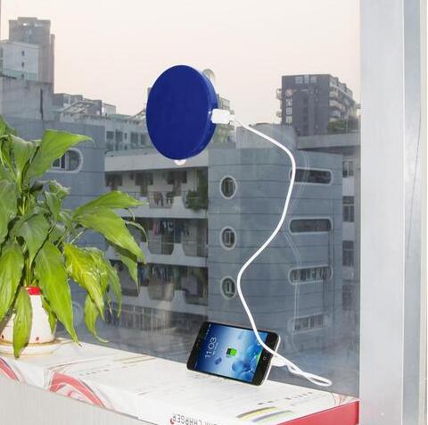 Solar-Powered Mobile Charger with Suction Cup Mount