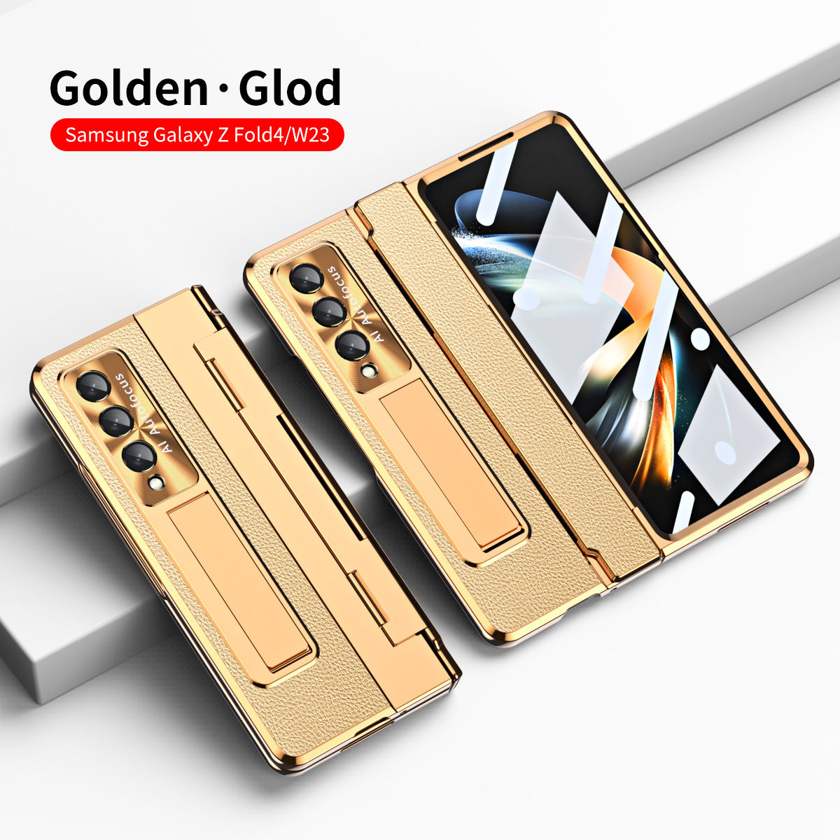 Samsung Z Fold4/5 Leather Case with Hinge Protection