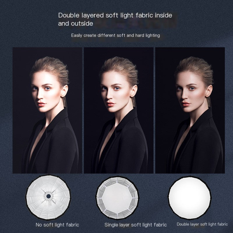 Quick-Install Deep Parabolic Softbox with Metal Umbrella