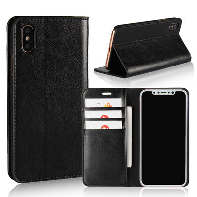 Crazy Horse Leather Phone Case Wallet with Stand