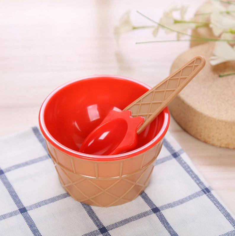 Kids Ice Cream Bowl and Spoon Set (1 Set)
