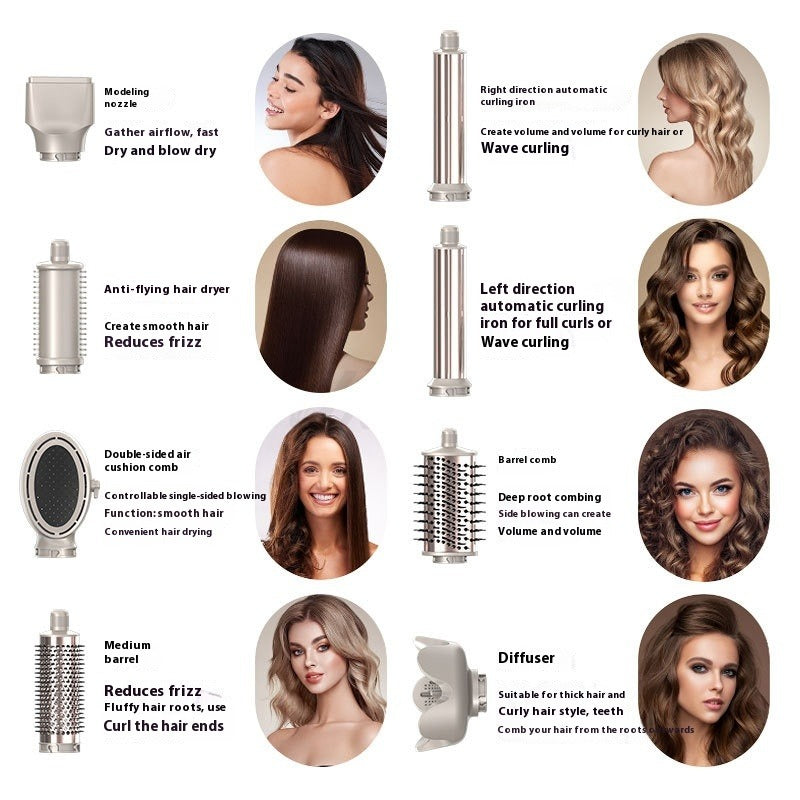 High-Speed Hot Air 8-in-1 Folding Electric Hair Dryer