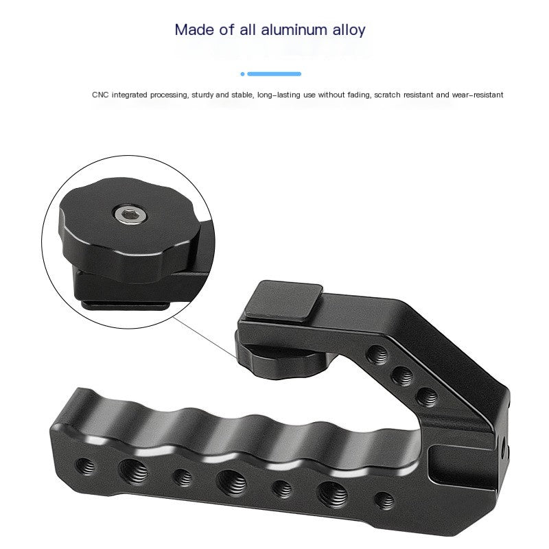 Multifunctional Camera Grip with Cold Shoe and Metal Rail