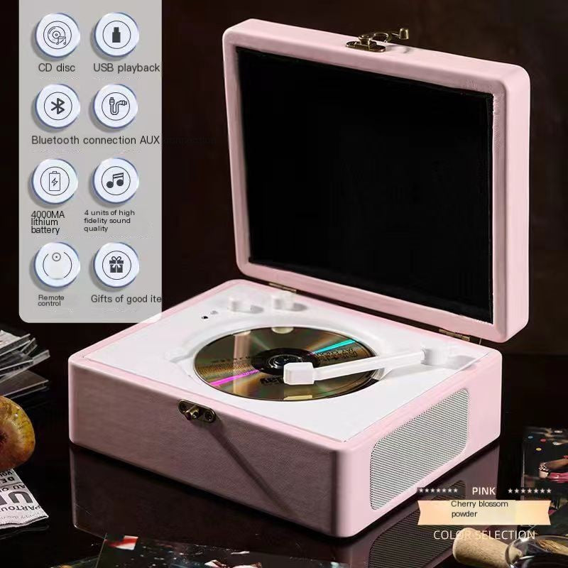 Bluetooth CD Player Retro Speaker with Hi-Fi Sound