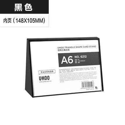 Triangular Table Sign with QR Code - White 6213 Model