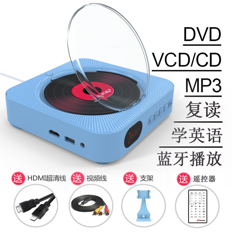 Wall-Mounted HD Player with Bluetooth for Vinyl and DVD