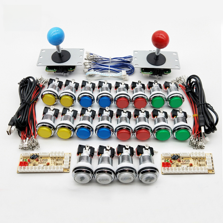 DIY Arcade Joystick Kit with USB Circuit Board and LED