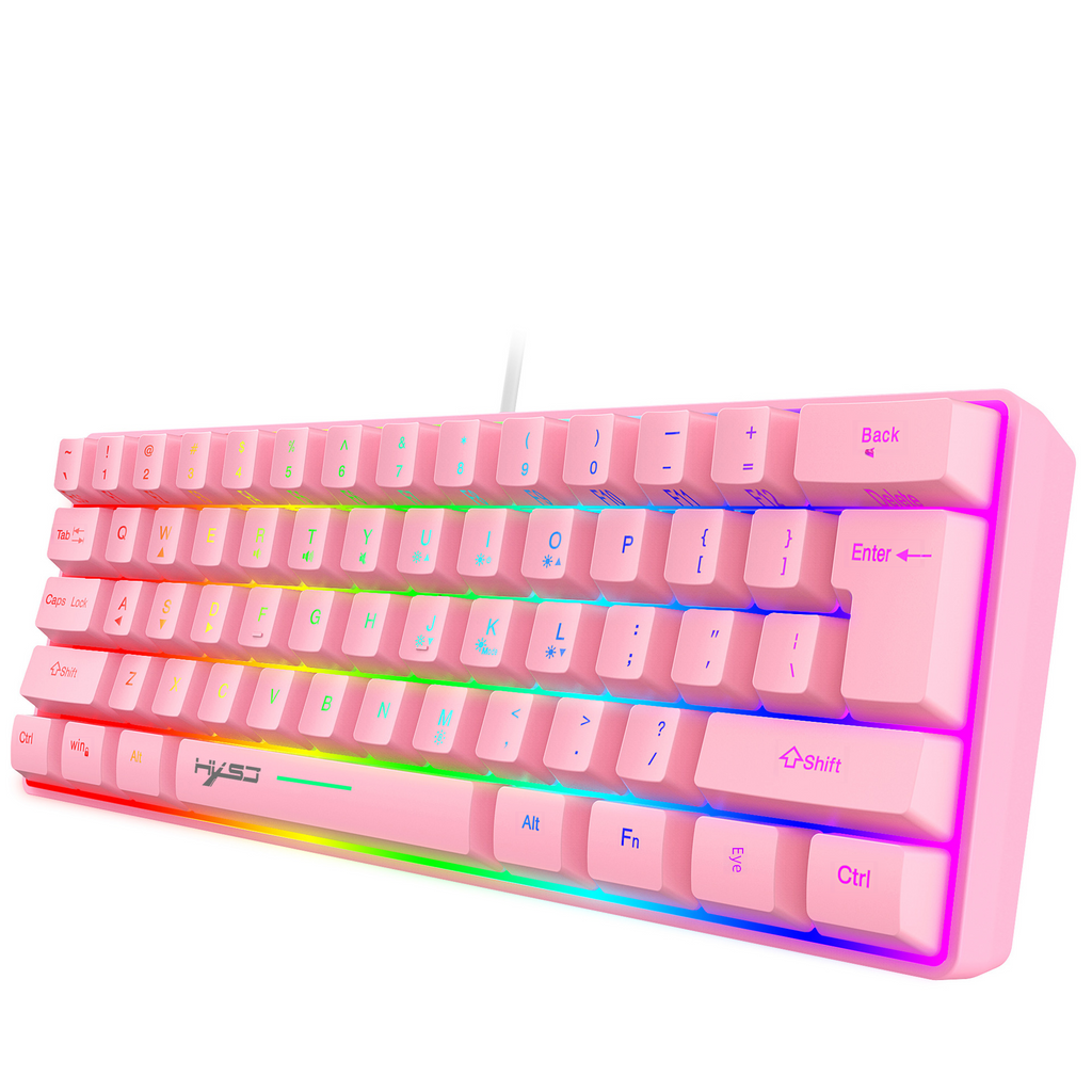 61-Key RGB Gaming Membrane Keyboard with Shortcuts