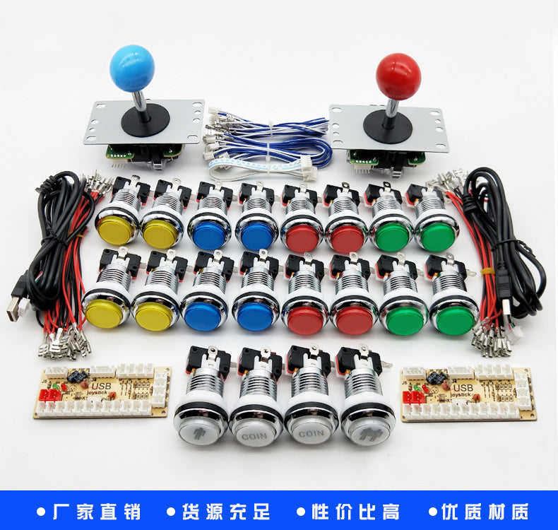 DIY Arcade Joystick Kit with USB Circuit Board and LED
